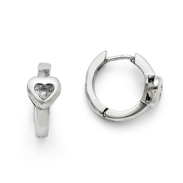 Sterling Silver CZ 50 Stones In and Out Round Hoop Earrings 15x15mm Sterling Silver CZ 50 Stones In and Out Round Hoop Earrings 15x15mm